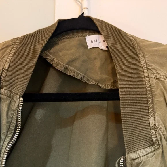 EUC Bella Dahl Green Bomber Jacket with Ribbed Cuffs - Picture 3 of 4